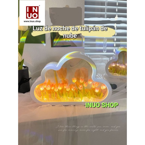 Lámpara - espejo led de tulipanes